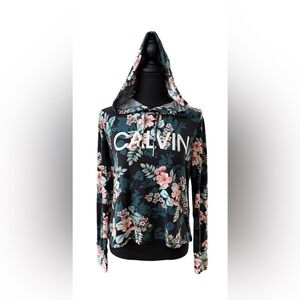 Calvin Klein Performance Floral Top - Teal with Pink Accents